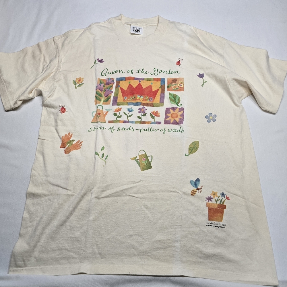 Vintage Relevant Products Challis & Roos Queen Of The Garden AOP Tshirt XL Y2K